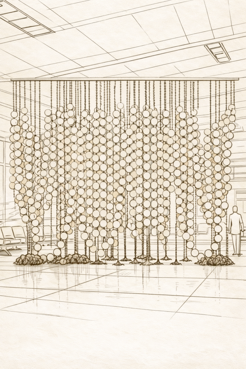 Field Partition suspended sculpture