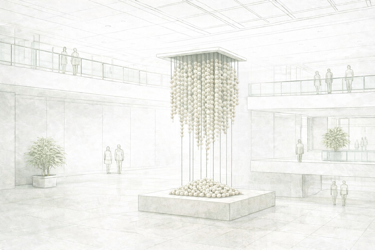 Suspended sculpture hero