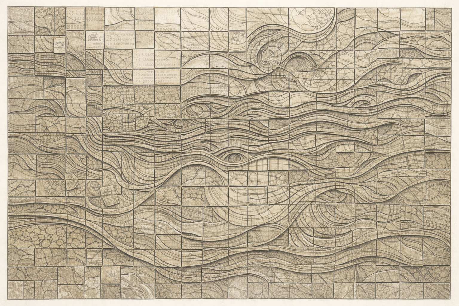Estuary carved tile mosaic